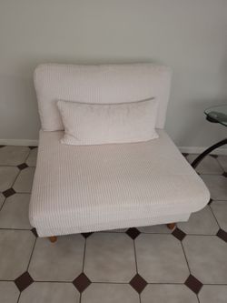 White chair corduroy