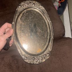 Antique Sterling Silver Serving Tray/plate 