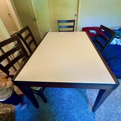 Mid century Modern Class And Wood Table 