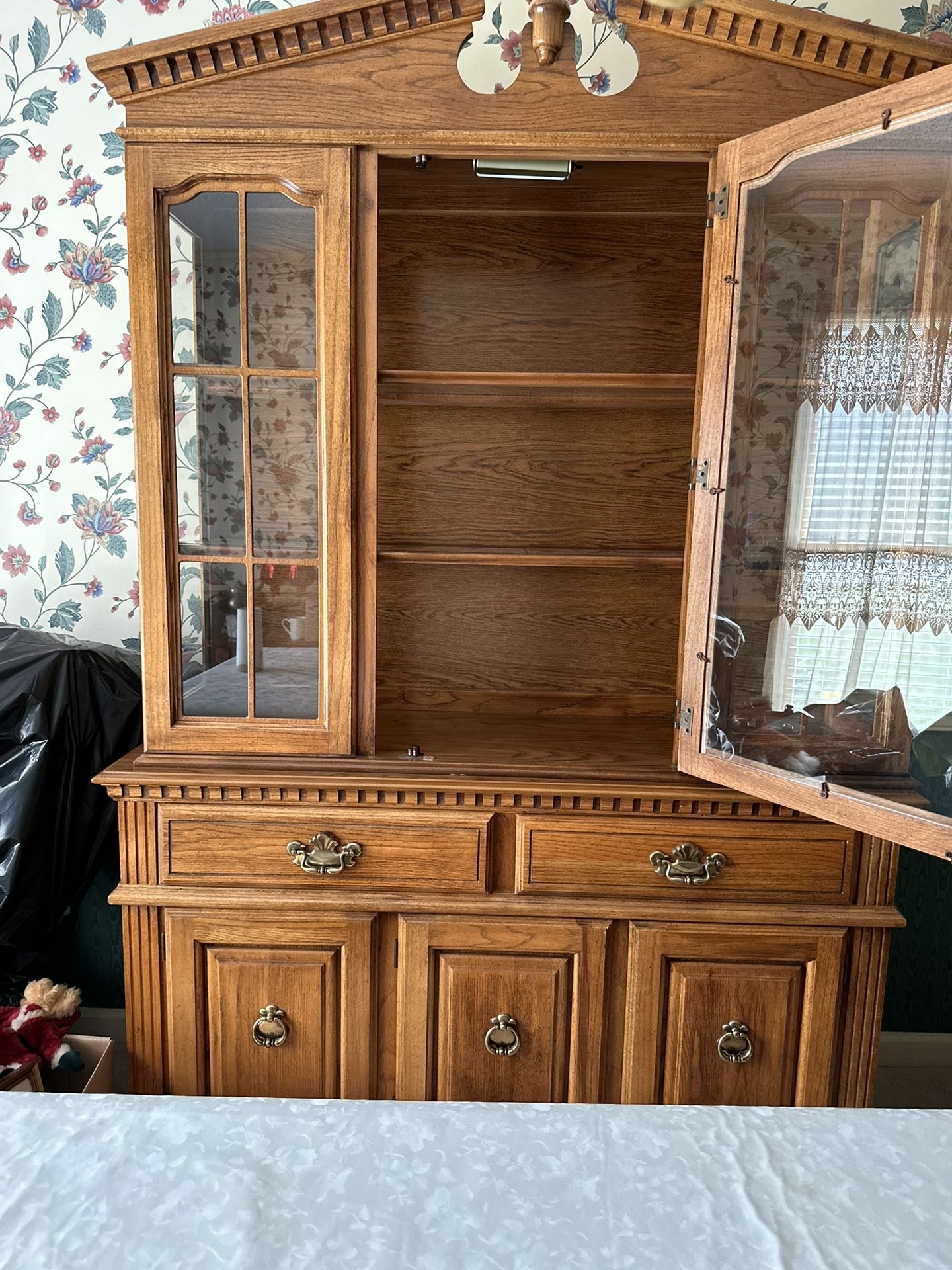 Solid Oak China Cabinet
