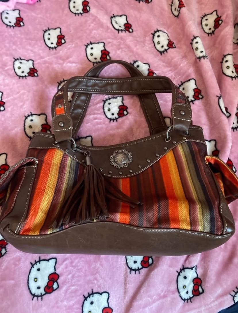 Leather cow girl purse