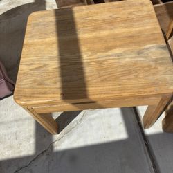 Solid Oak End Table 