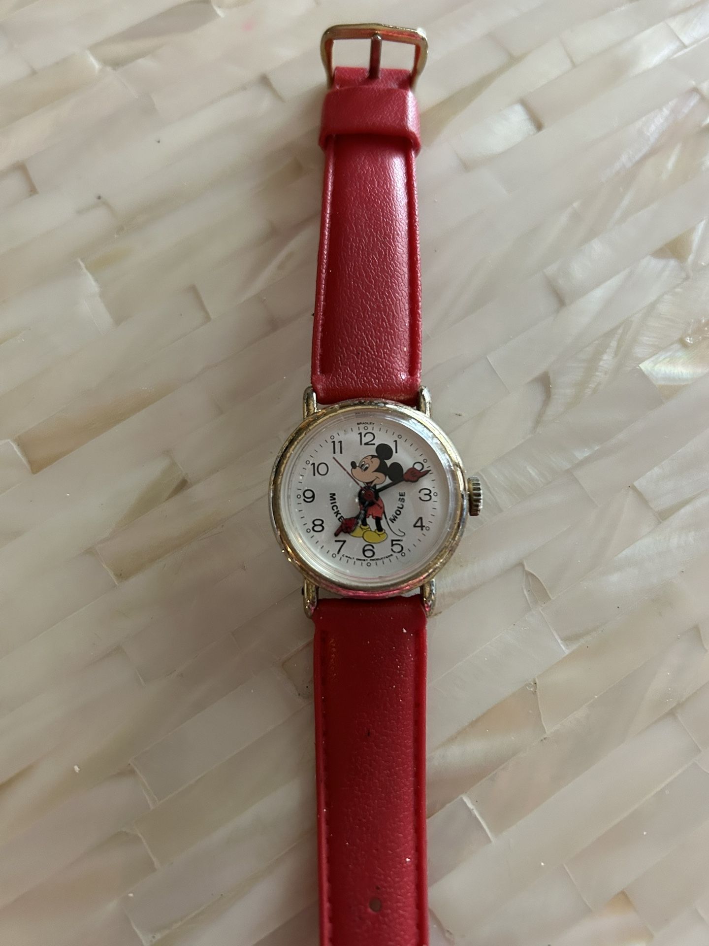 Vintage Mickey Mouse Watch/Bradley/Walt Disney Productions/1970’s/Made In Hong Kong