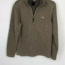 The North Face Tan/Brown Fleece Quarter Zip Pullover - Size Men's Small