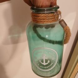 Nautical Glass Jars with Rope Handles