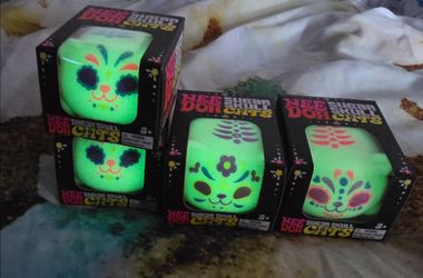 Schylling NeeDoh rare Sugar Skull Cats hard to get in the US. 100% Authentic