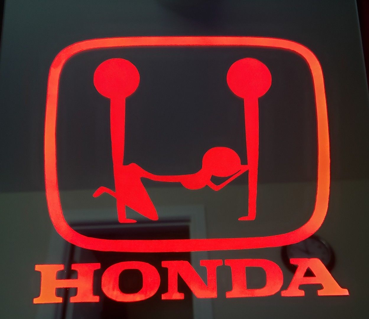 Honda etched lighted mirror
