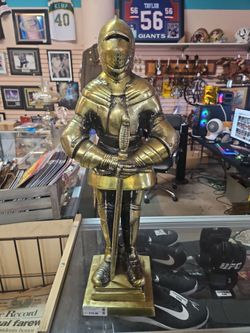 Gold Medieval Knight in Armor Figurine