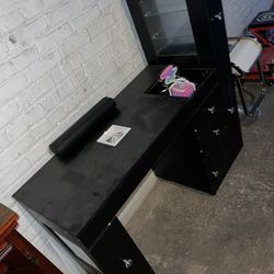 Manicure Table Set With Nail Dust Collector, Seat, Sign