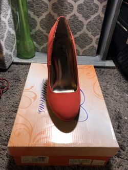 Hot pink suede heels