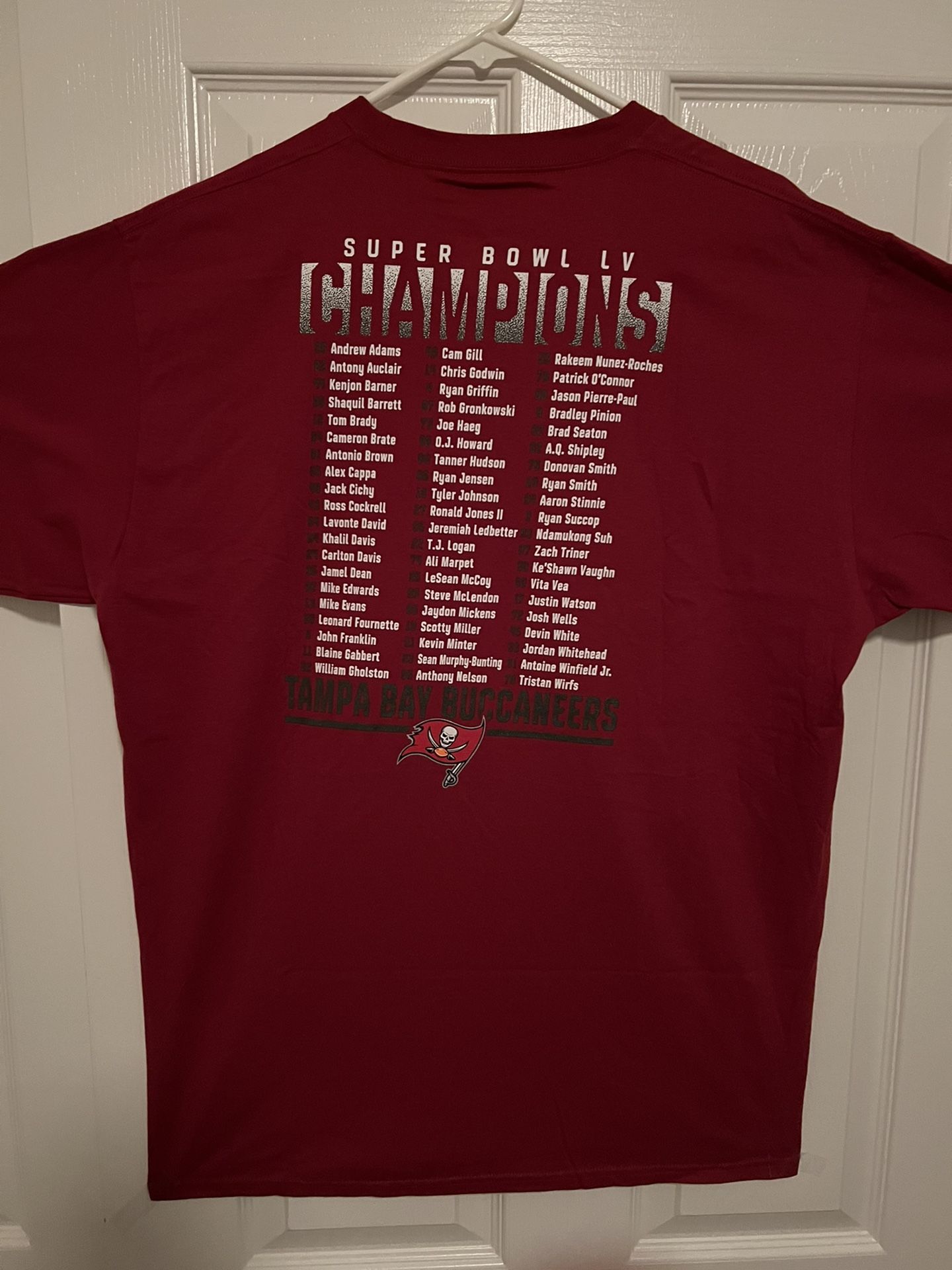 team roster on back of shirt