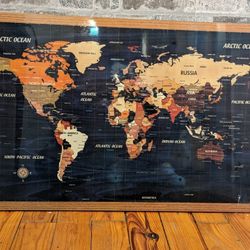 World Map Wall Art 28"X19"