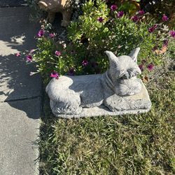Dog Yard Art Made Out Of Concrete