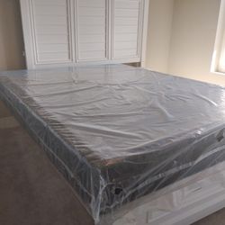 A Brand New Queen Size Box Spring Unwrapped Still In Plastic Please Read Description Below For More Information