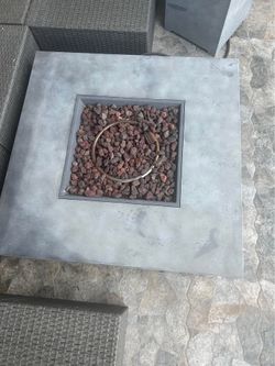 Propane Gas Fire Pit Table - Free Propane Tank & Matching Cover Table Included!