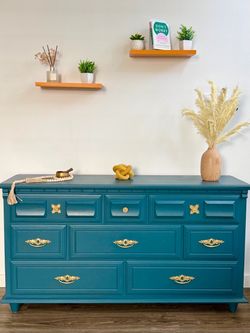 Majestic Teal Dresser | SOLID WOOD