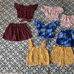 Girl Second Hand Skirt & Shirt Sets Size 10 ( White 10/12)