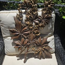 Vintage MCM floral syroco wall decor
