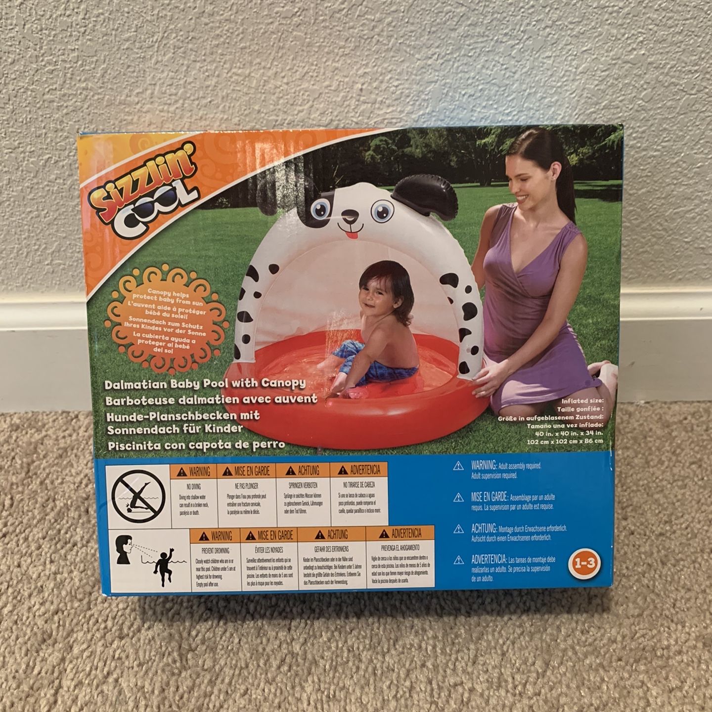 NEW Sizzlin’ Cool Dalmatian Baby Pool With Canopy