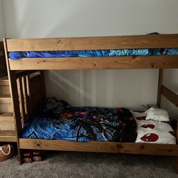 Twin Size Bunk Bed And Mattresses