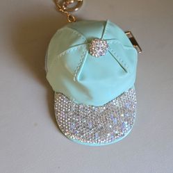 Mint green Keychain / purse charm cap