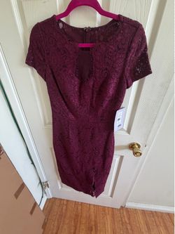 JS Collections Panel Lace Short Sleeve Cocktail Dress Size 4