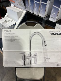 Kohler Pull-Down Bridge Kitchen Faucet With Soap/Lotion Dispenser Polished Chrome Finish