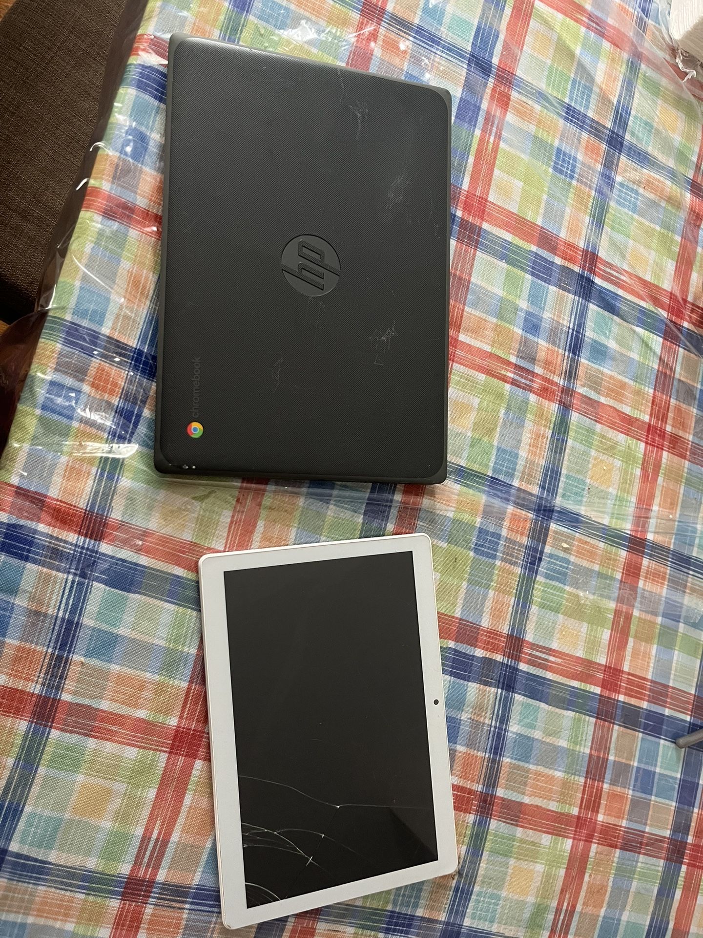 HP Chromebook + Broken Tablet — For Parts — $40 (AS IS)