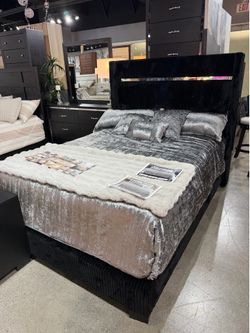 Black Velvet Queen Bed Frame