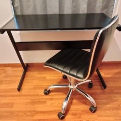 Sturdy desk with comfortable chair 