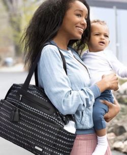 Skip Hop Riverside Ultra Light Diaper Satchel - Black Dot