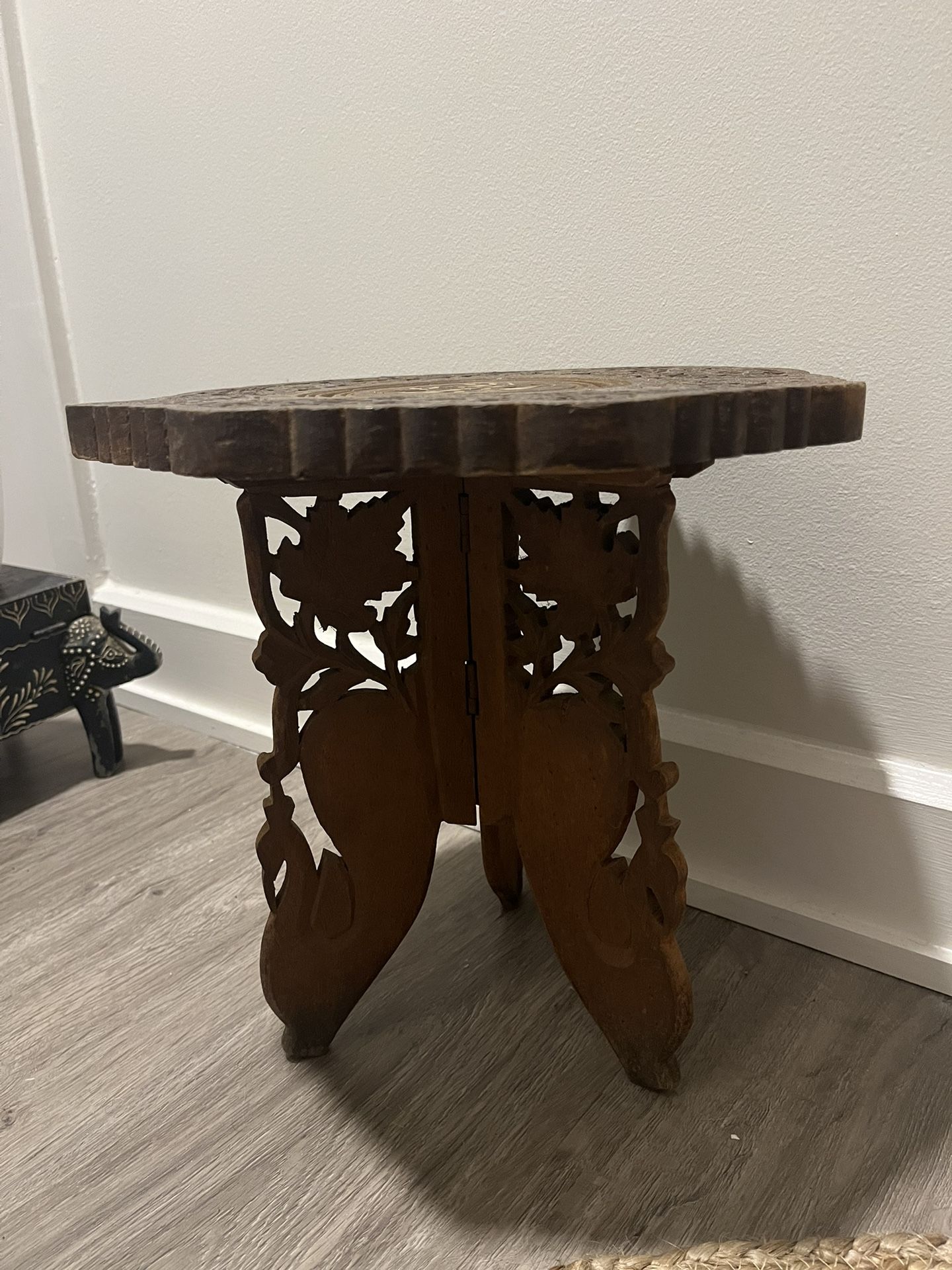 Antique Folding Side Table 