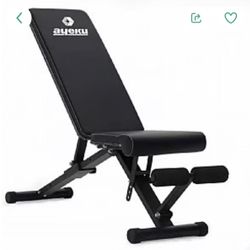 AyeKu Adjustable Weight Bench - Foldable Strength Training Bench for Full Body Workout, Exercise Bench for Home Gym , 