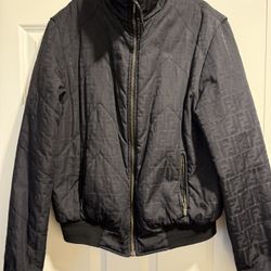 Fendi FF Men’s  Reversible  Black Bomber  Jacket  Sz 50 Medium