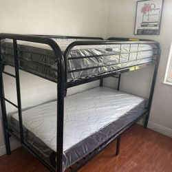 Twin Over Twin Bunk Bed With 2 Mattress And All New Furniture Free Delivery Free Installation. 