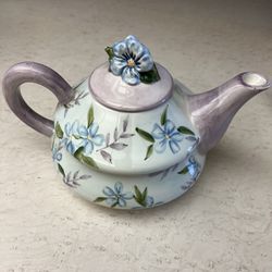 Capriware Teapot Ceramic Handpainted Floral 
