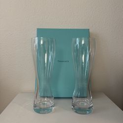 Tiffany Crystal Beer Glasses, Set of Two (BRAND NEW)
