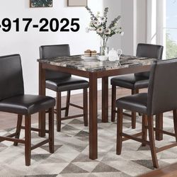 FAUX MARBLE 40x40 COUNTER HEIGHT SET. F2615