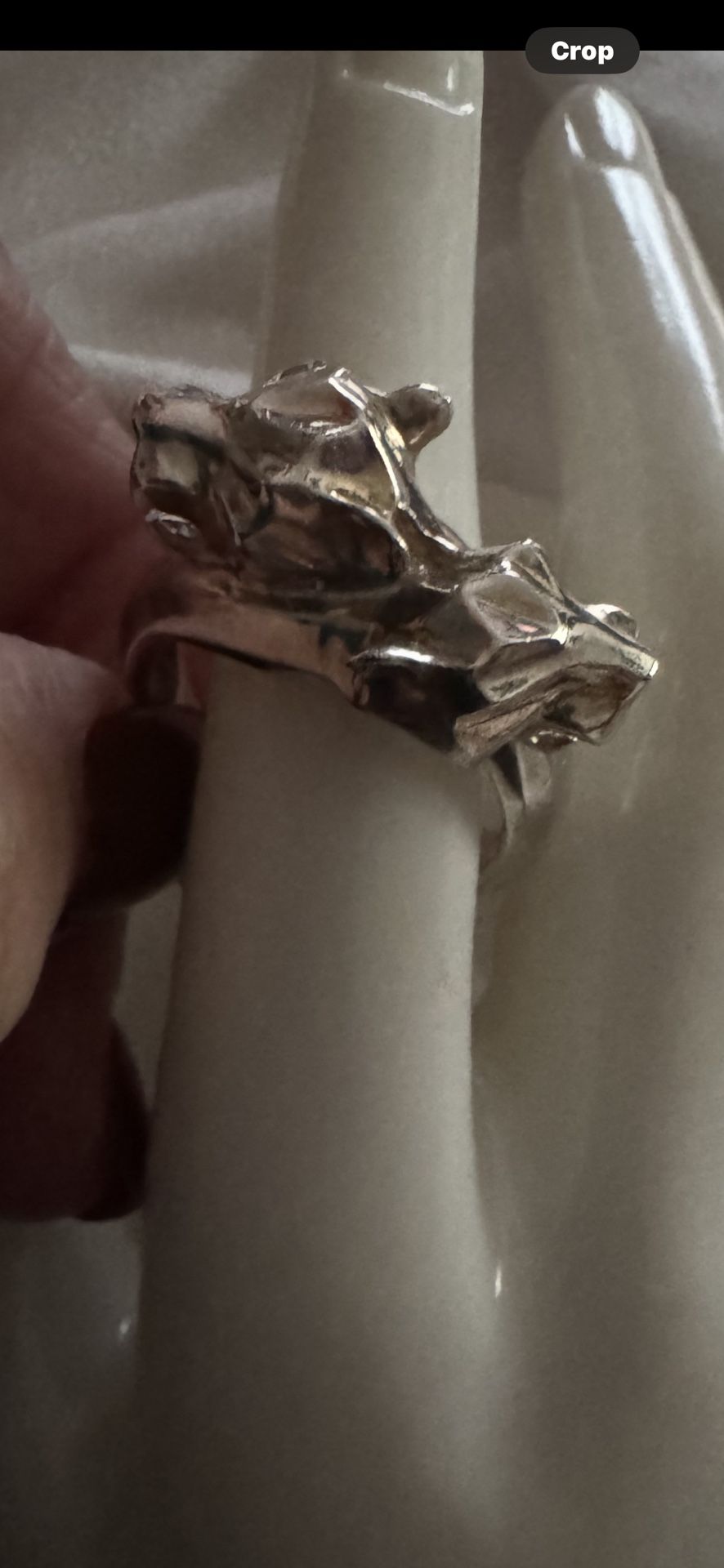 Vintage Stunning Men's Mid Century Modernist Brutalist Sterling Silver 925 Ring, size 13