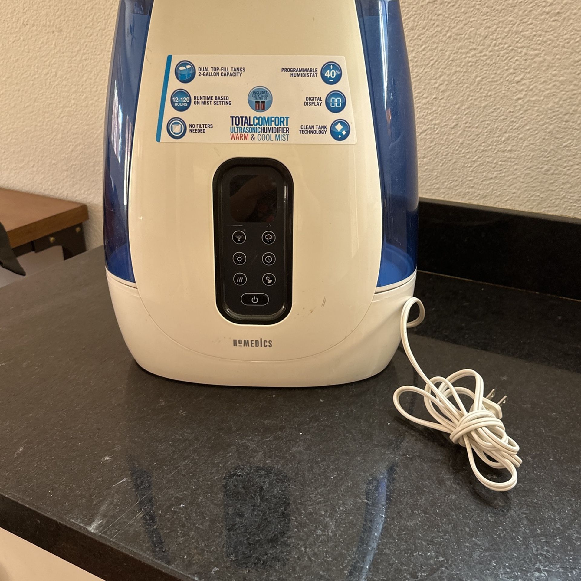 Ultrasonic 120 Hour Warm/Cold Humidifier 2 Gallon Dual Tanks