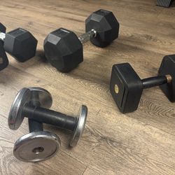 Dumbbells   2 Pais Of 5s (home/walk) Single 15 and 30 pounds, 2 Pairs More 8s And 20s 
