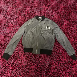 Marvel Men Jacket M Gray Embroidered Jacket Punisher Skull Bomber