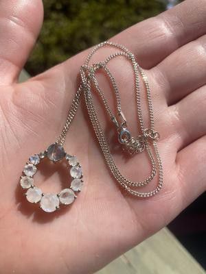 Silver Necklace & Moonstone Pendant