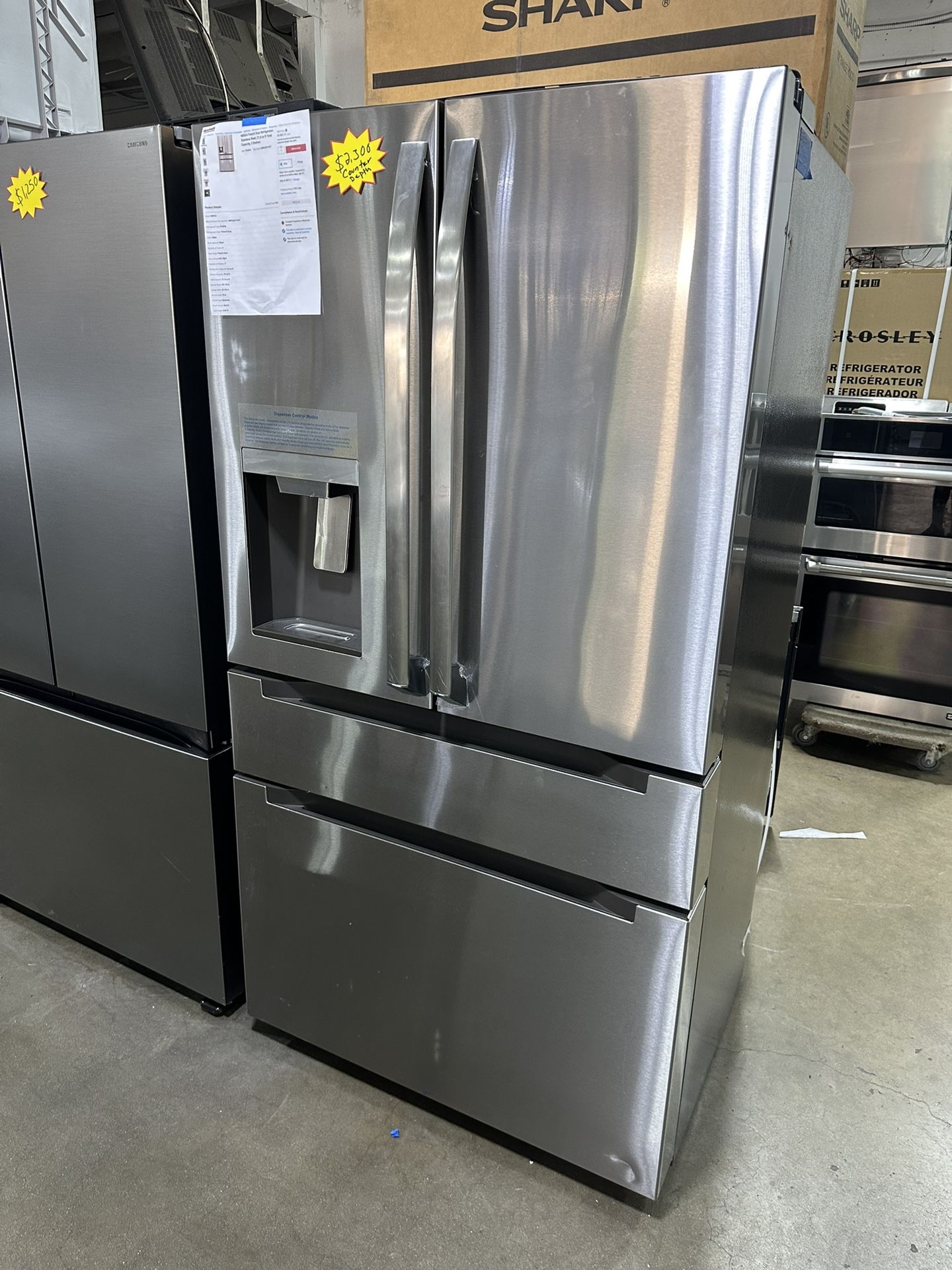Midea 4 Door Refrigerator Fridge Counter Depth