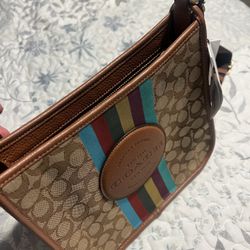 Coach Dempsey File Bag - Signature Jacquard - MultiColor Stripe - New With Tags