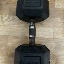  2x 55 lb Hex Dumbbells– Rubber Coated – Solid Grip – Great Deal!