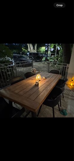 Outdoor wood and iron dining set