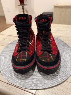 Polo Ralph Lauren High-Top Plaid Sneakers