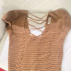 Brown Crotchet crop top