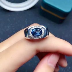 Natural London, blue topaz London Blue Topaz  Men’s Ring